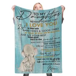 To My Daughter Fleece Throw Blanket Meaningful Gift For Halloween Christmas