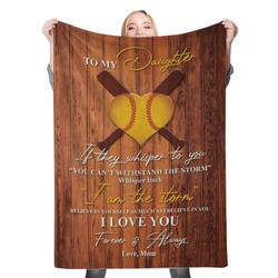 To My Daughter Mom To Loving Daughter Son Fleece Throw Blanket Meaningful Gift For Halloween Christmas