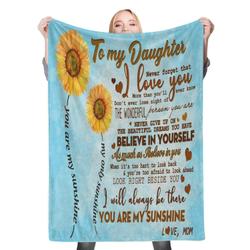 To My Daughter Mom To Loving Daughter Fleece Throw Blanket Meaningful Gift For Christmas