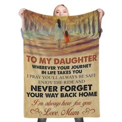 To My Daughter Mom To Loving Daughter Fleece Throw Blanket Meaningful Gift For Halloween Christmas