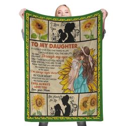 To My Loving Daughter Dad Mom Fleece Throw Blanket Meaningful Gift For Christmas