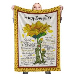 To My Loving Daughter Dad Mom Fleece Throw Blanket Meaningful Gift For Halloween Christmas