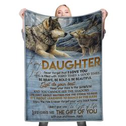 To My Loving Daughter Mom Dad Fleece Throw Blanket Meaningful Gift For Christmas