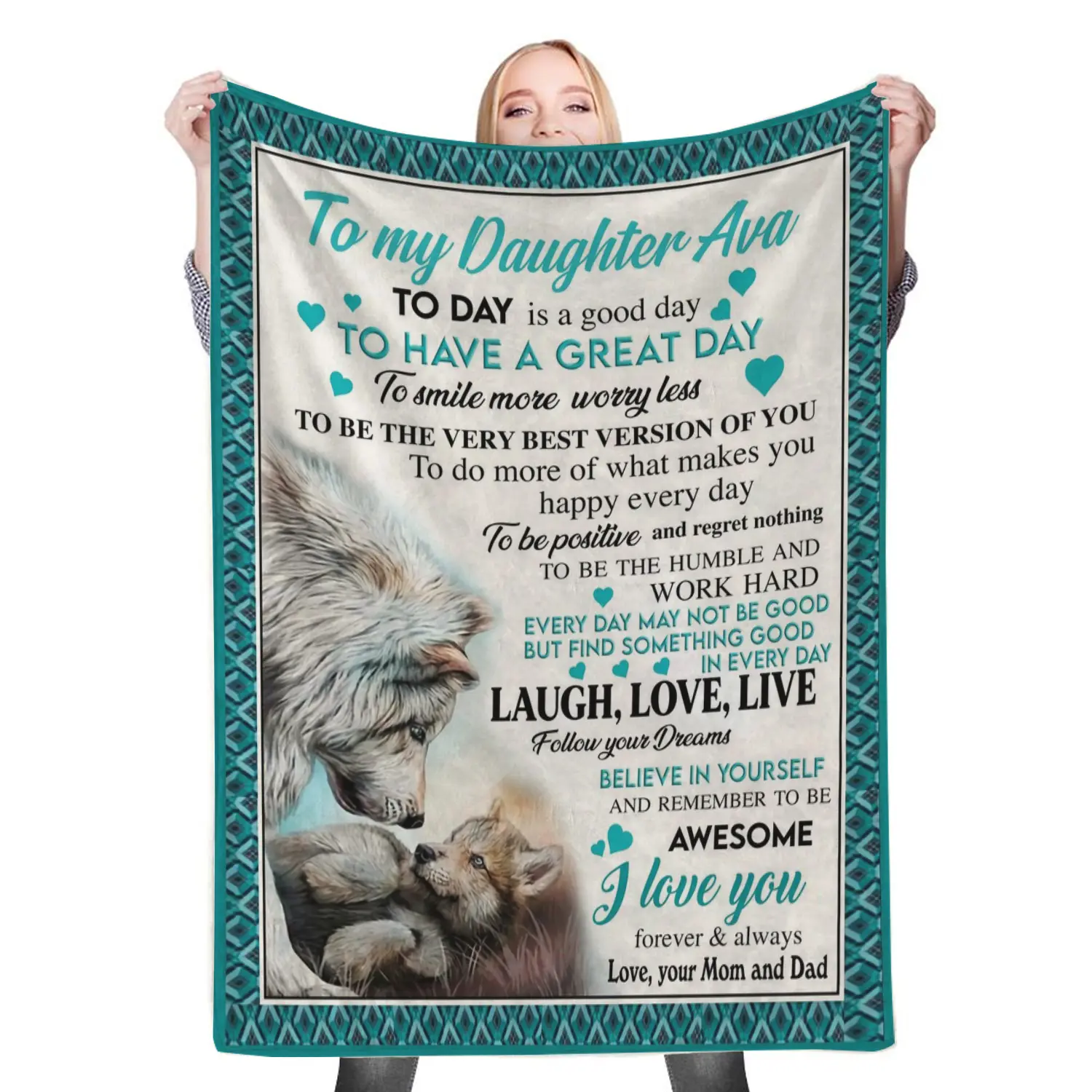 Dad Mom To My Daughter Fleece Throw Blanket Meaningful Gift For Halloween Christmas