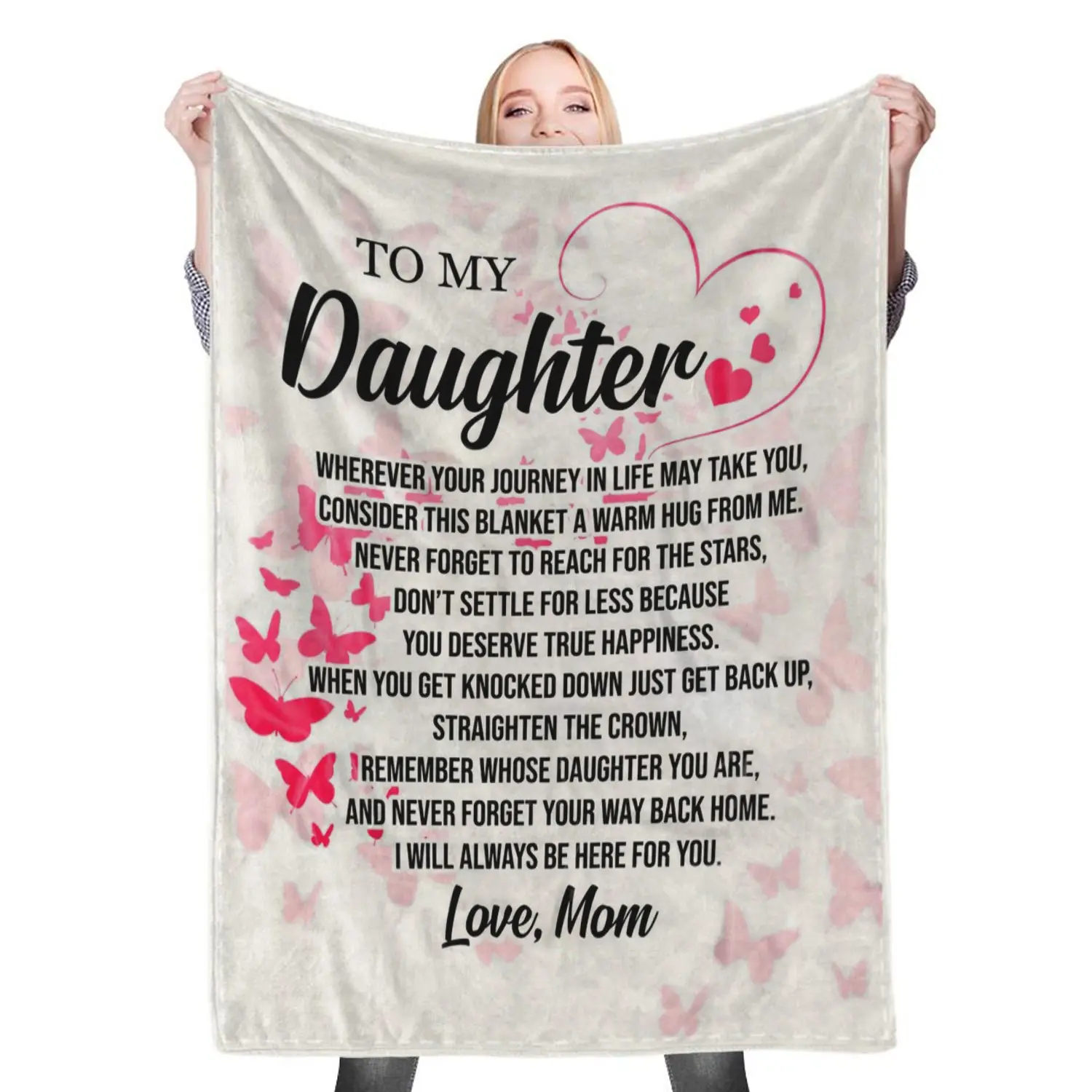 Mom Dad To My Daughter Fleece Throw Blanket Meaningful Gift For Christmas