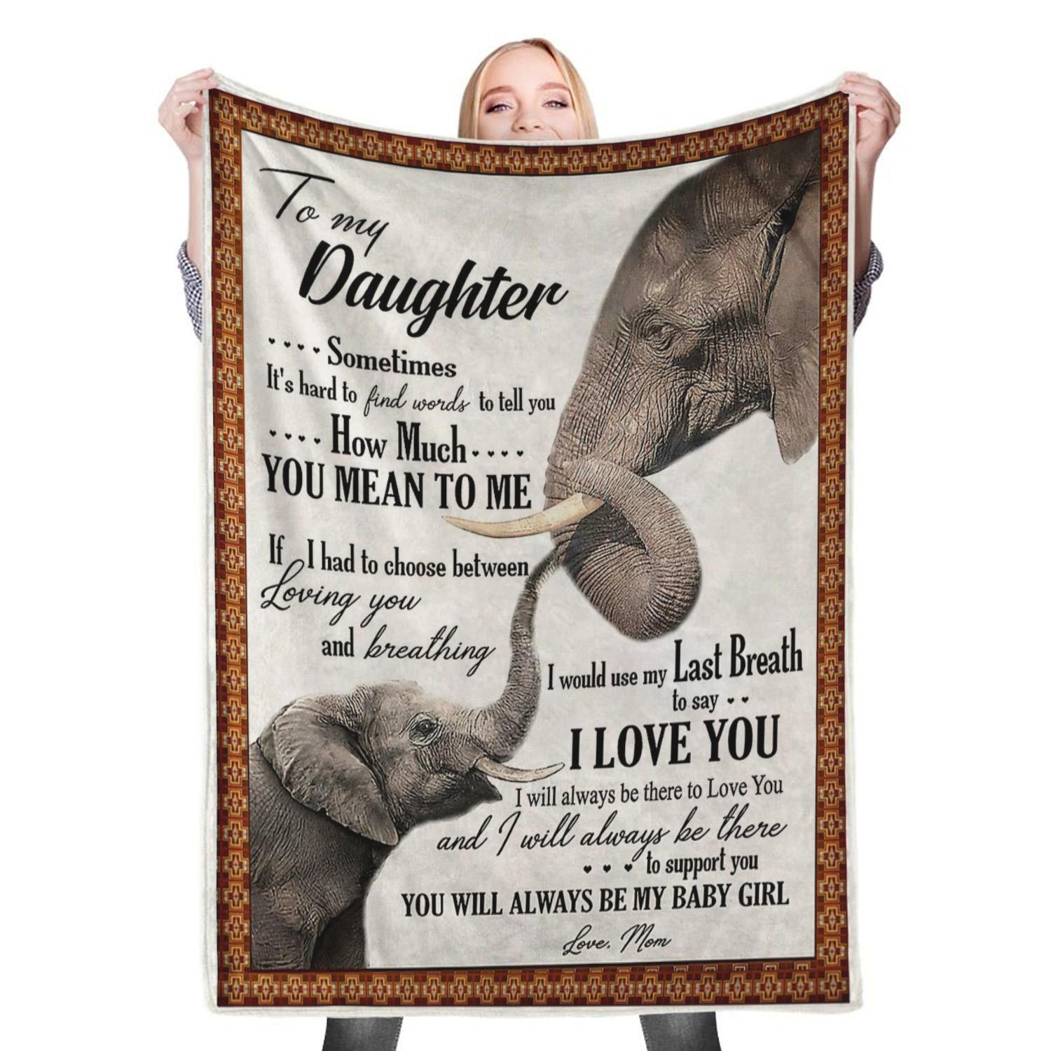 Mom Dad To My Loving Daughter Fleece Throw Blanket Meaningful Gift For Halloween Christmas
