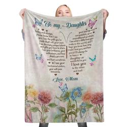 To My Daughter Dad To Daughter Fleece Throw Blanket Meaningful Gift For Christmas