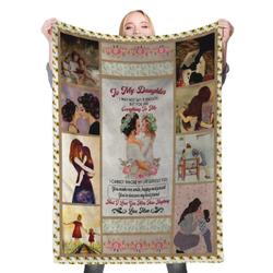 To My Daughter Dad To Daughter Fleece Throw Blanket Meaningful Gift For Halloween Christmas