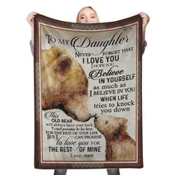 To My Daughter Dad Mom To Daughter Fleece Throw Blanket Meaningful Gift For Christmas