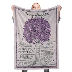To My Loving Daughter Fleece Throw Blanket Meaningful Gift For Halloween Christmas