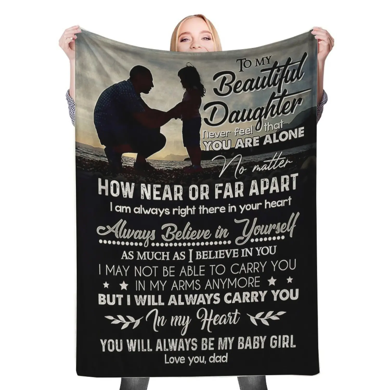 To My Daughter Mom Dad To Daughter Fleece Throw Blanket Meaningful Gift For Halloween Christmas