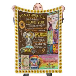 To My Daughter Fleece Throw Blanket Meaningful Gift For Daughter Son Mom Dad Halloween Christmas