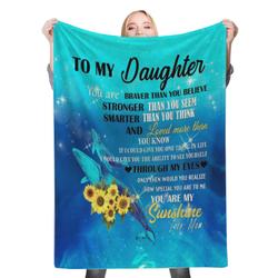 To My Daughter Fleece Throw Blanket Meaningful Gift For Son Daughter Mom Dad Christmas