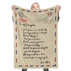 To My Daughter Fleece Throw Blanket Meaningful Gift For Son Daughter Mom Dad Halloween Christmas