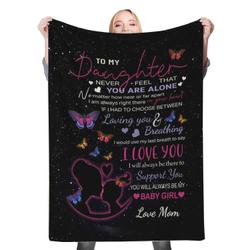 To My Daughter Fleece Throw Blanket Meaningful Gift For My Loving Son Daughter Christmas