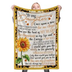 To My Daughter Fleece Throw Blanket Meaningful Gift For My Loving Daughter Son Halloween Christmas