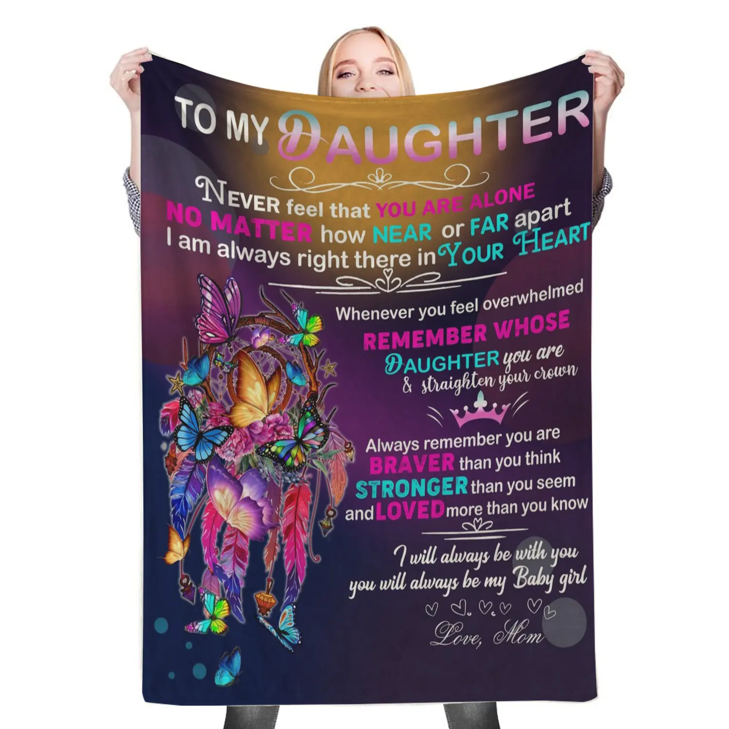 To My Daughter Fleece Throw Blanket Meaningful Gift For Christmas Mom Dad To Son Daughter