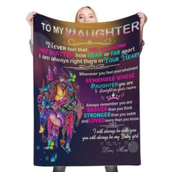 To My Daughter Fleece Throw Blanket Meaningful Gift For Christmas Mom Dad To Son Daughter