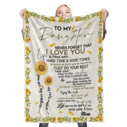 To My Daughter Fleece Throw Blanket Meaningful Gift For Christmas Mom Dad To Son