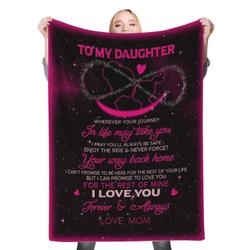 To My Daughter Fleece Throw Blanket Meaningful Gift For Halloween Christmas Mom Dad To Son Daughter