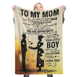 Son To Mom To My Mom Fleece Throw Blanket Meaningful Gift For Halloween Christmas