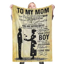 Son To Mom To My Mom Fleece Throw Blanket Meaningful Gift For Halloween Christmas