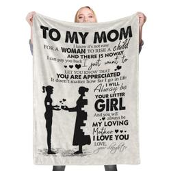 To My Mom Fleece Throw Blanket Meaningful Gift For Halloween Christmas Daughter Son To Mom