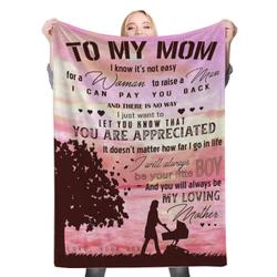 To My Mom Fleece Throw Blanket Meaningful Gift For Christmas Son Mom Dad