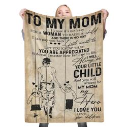To My Mom Fleece Throw Blanket Meaningful Gift For Halloween Christmas Son Mom Dad