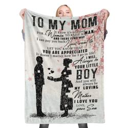 To My Mom Son To Mom Fleece Throw Blanket Meaningful Gift For Halloween Christmas