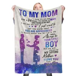 To My Mom My Loving Mom Fleece Throw Blanket Meaningful Gift For Halloween Christmas