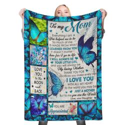 To My Mom Fleece Throw Blanket Meaningful Gift For Christmas My Loving Mom