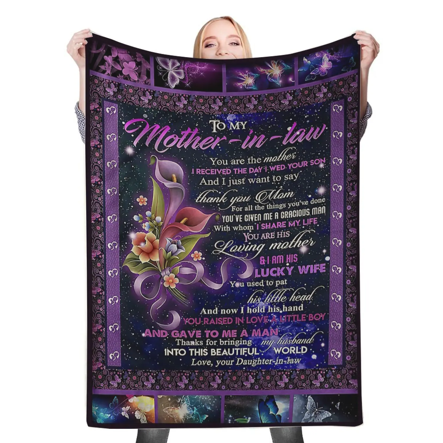 To My Mom Fleece Throw Blanket Meaningful Gift For Halloween Christmas My Loving Mom Dad