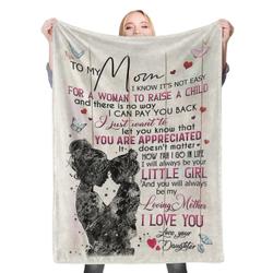 To My Mom Fleece Throw Blanket Meaningful Gift For Halloween Christmas My Loving Mom