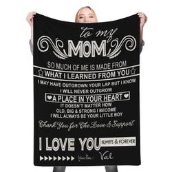 To My Mom Fleece Throw Blanket Meaningful Gift For My Loving Mom Dad Christmas