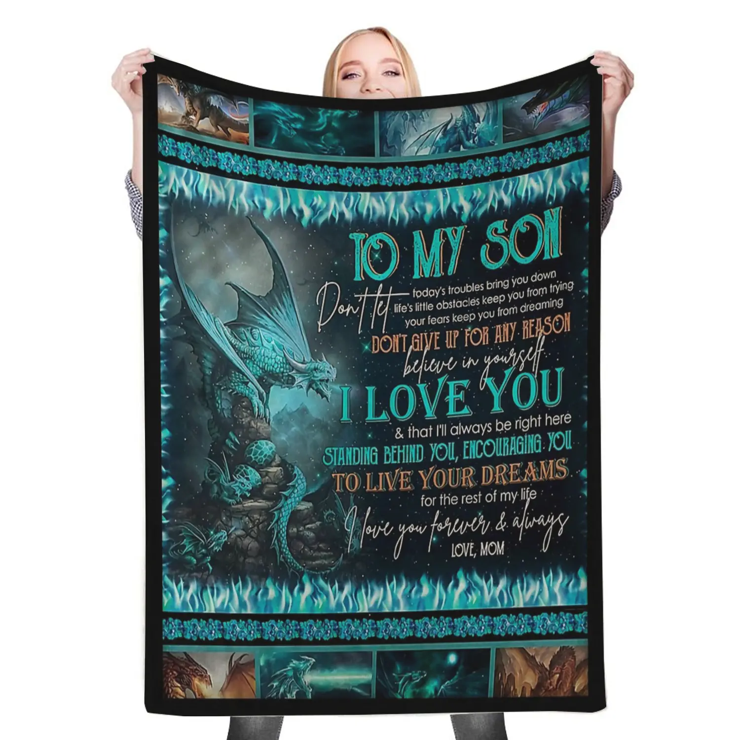 My Loving Son To My Son Fleece Throw Blanket Meaningful Gift For Halloween Christmas