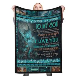 My Loving Son To My Son Fleece Throw Blanket Meaningful Gift For Halloween Christmas