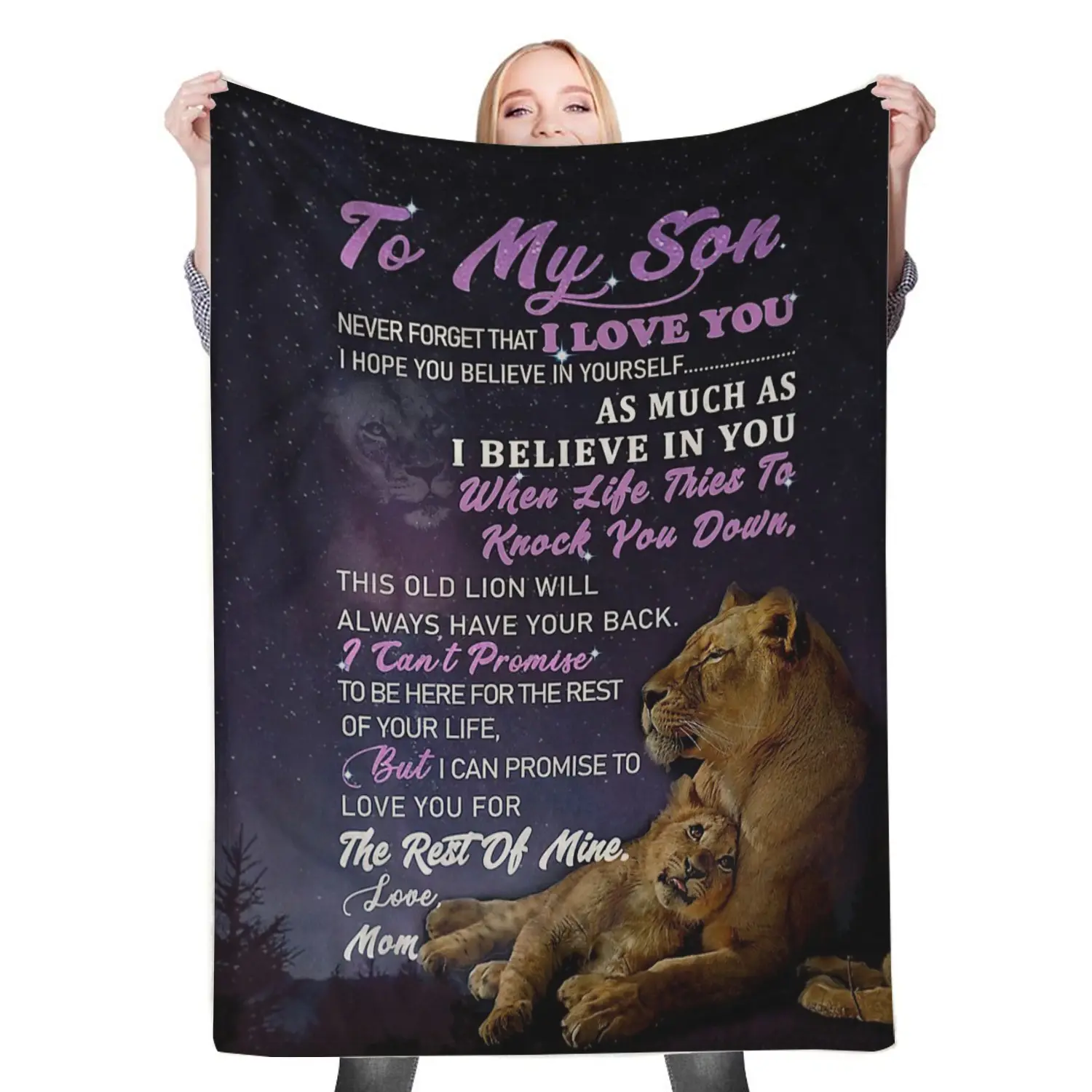 Mom Dad To My Son Fleece Throw Blanket Meaningful Gift For Halloween Christmas