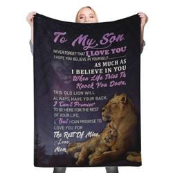 Mom Dad To My Son Fleece Throw Blanket Meaningful Gift For Halloween Christmas
