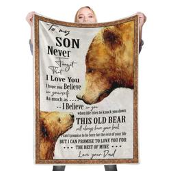 To My Son My Loving Son Fleece Throw Blanket Meaningful Gift For Halloween Christmas