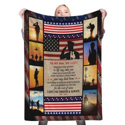 To My Son Fleece Throw Blanket Meaningful Gift For Christmas Halloween