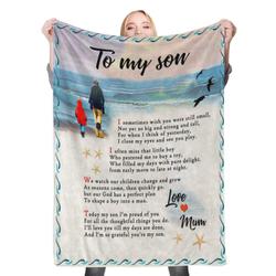 To My Son Fleece Throw Blanket Meaningful Gift For Daughter Son Christmas