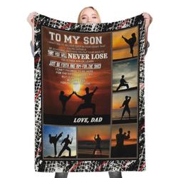 To My Son Fleece Throw Blanket Meaningful Gift For Halloween Christmas Daughter Son