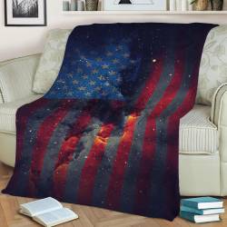 American Flag Fleece Throw Blanket Meaningful Gift For Halloween Christmas