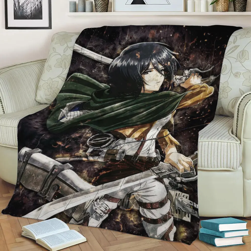 Attack On Titan Fleece Throw Blanket Meaningful Gift For Halloween Christmas