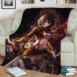 Attack On Titan Fleece Throw Blanket Meaningful Gift For Halloween Christmas