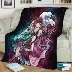 Demon Slayer Fleece Throw Blanket Meaningful Gift For Halloween Christmas