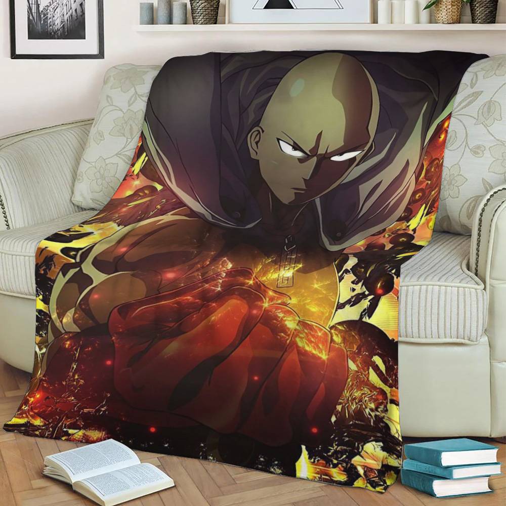 One Punch Man Fleece Throw Blanket Meaningful Gift For Halloween Christmas