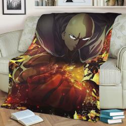 One Punch Man Fleece Throw Blanket Meaningful Gift For Halloween Christmas