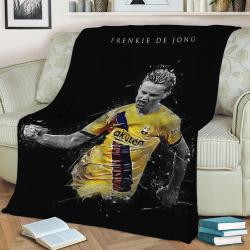 Frenkie De Jong Fleece Throw Blanket Meaningful Gift For Halloween Christmas